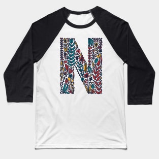 Tropical Letter N Baseball T-Shirt